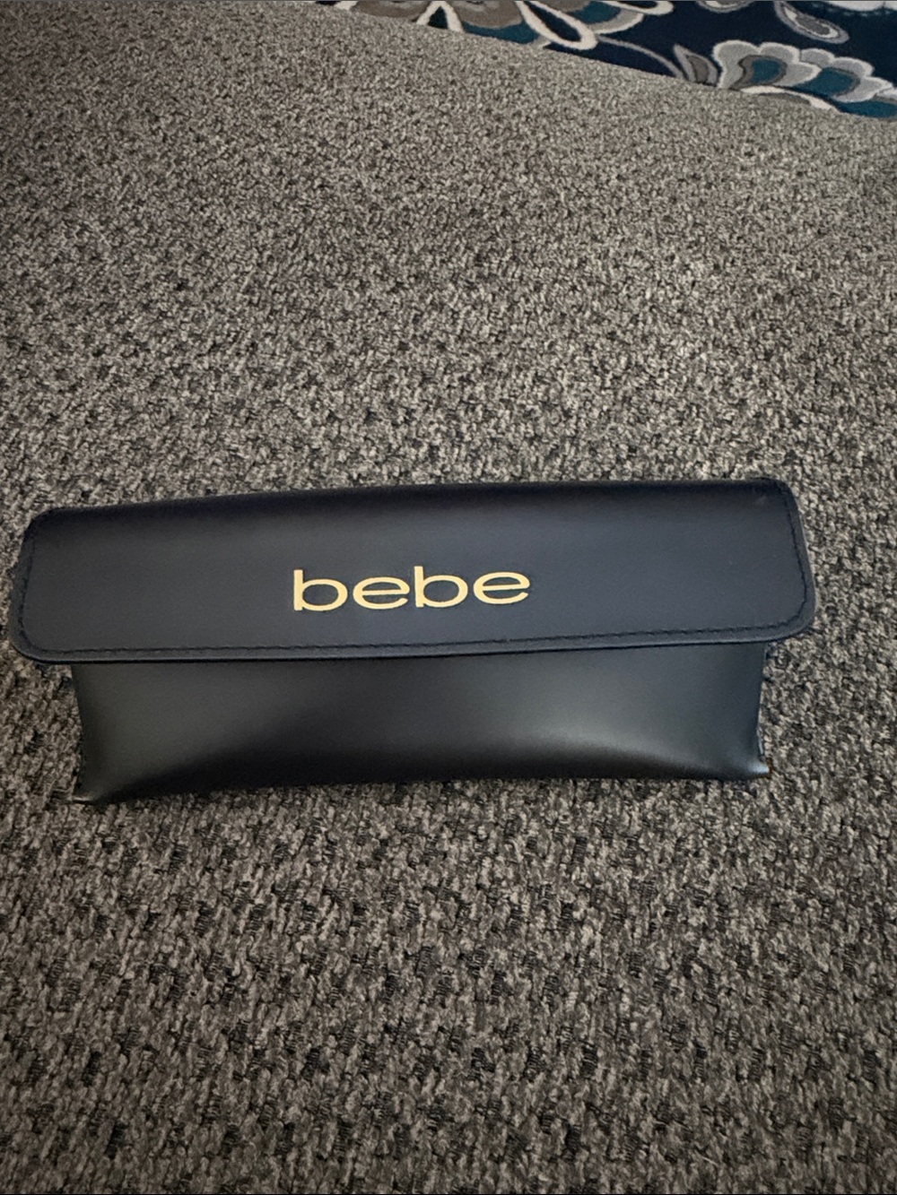 bebe Black Fold-Over glass cases  with Gold Logo snap